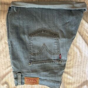 Levi's Classic Blue Jean Shorts with Frayed Hem